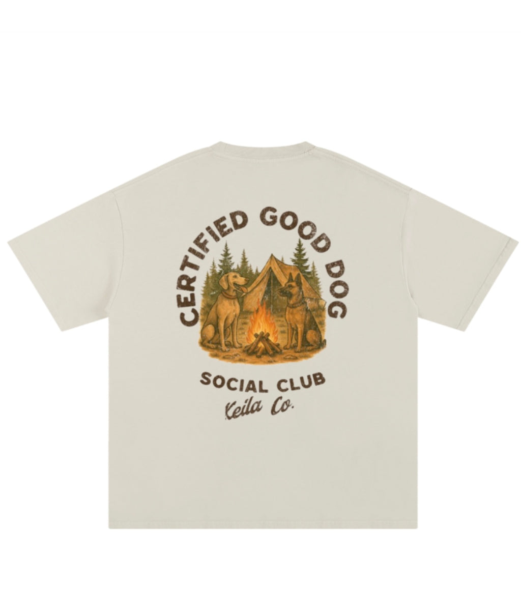 Certified Good Dog Social Club oversized T - Shirt Heavy weight