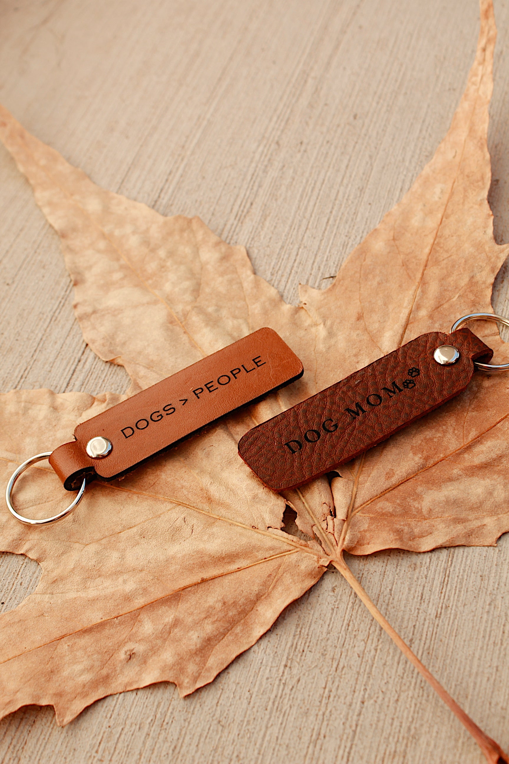 Leather Keychain - Dogs> People
