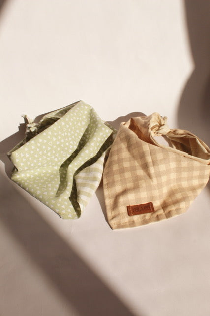 Sage Gingham Reversible Bandana